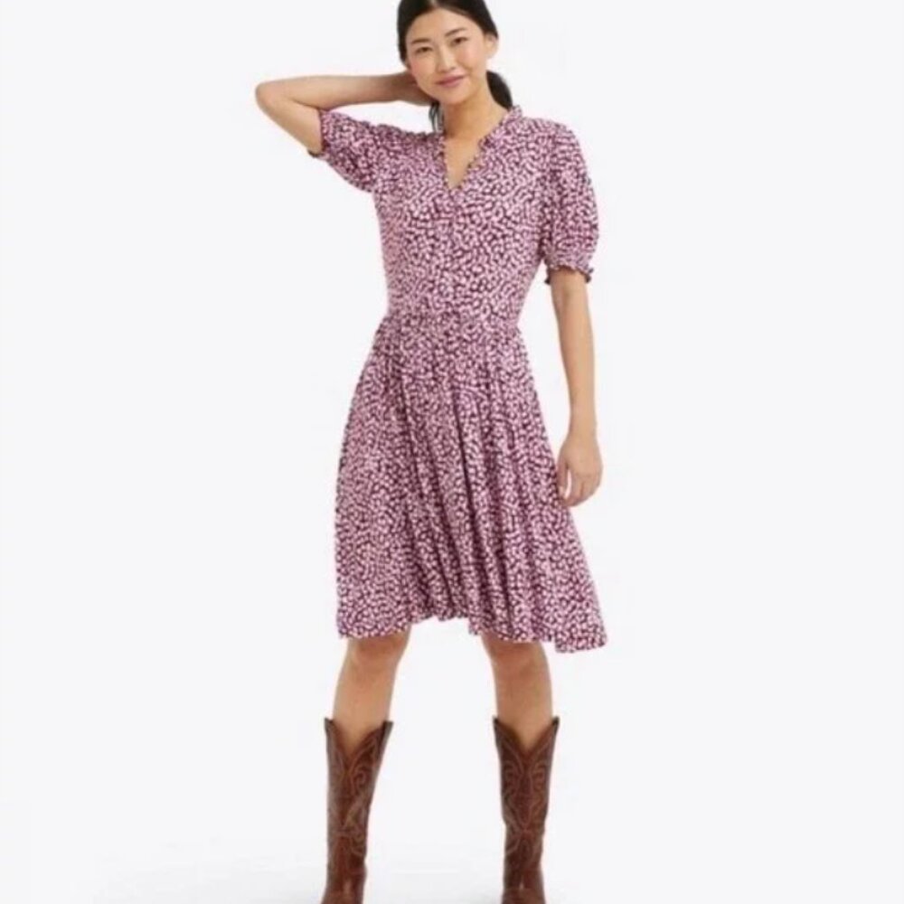Draper James Purple White‎ Polka Dot V Neck Stretch Nanci Dress size XXL